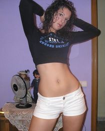 Pretty blonde teen gives a